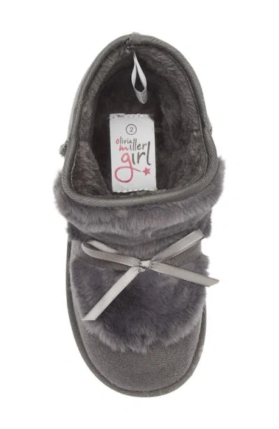Olivia Miller Kids' Faux Fur Lined Slipper Boot In Gray