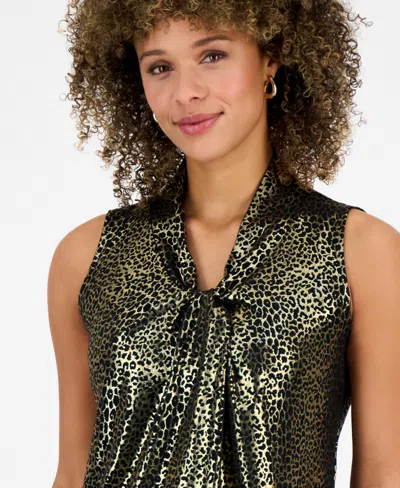 Kasper Women's Sleeveless Knot Front Jersey Top In Green