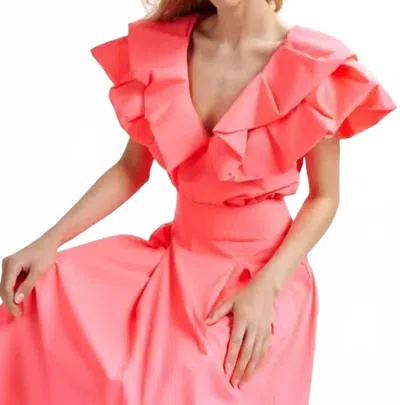 Essential Antwerp Hillary V-neck Bodysuit In Calypso Pink In Multi