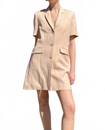 Rosevelvet Hardy Linen Dracket In Shell In Gold