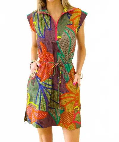 Alden Adair Women's Leigh Sleeveless Dress In Geo Floral In Green