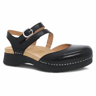 Dansko Women's Rissa Platform Cloggy Shoes In Jane In Black In Black