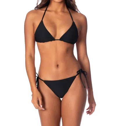 Maaji Jade Black Balmy Sliding Triangle Bikini Top In Black