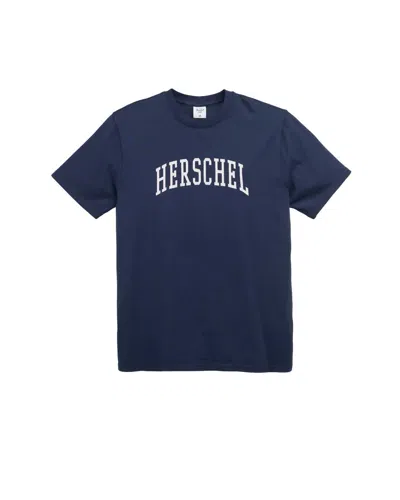 Herschel Men's Faculty Tee In Dark Navy/blanc De Blanc In Blue