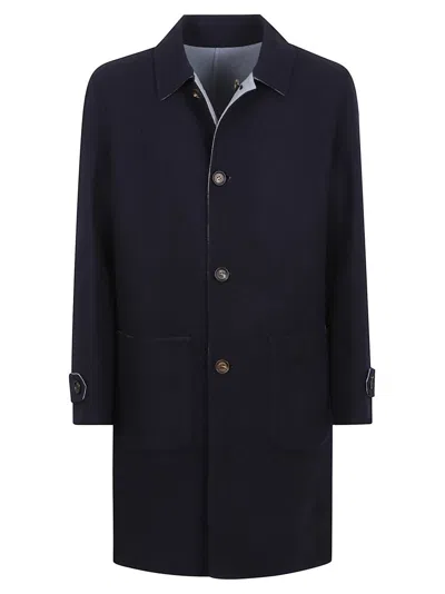 Eleventy Reversible Coat With Back Vent Detail In Blue