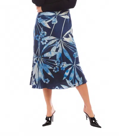 Karen Kane Bias Cut Midi Skirt In Print In Multi