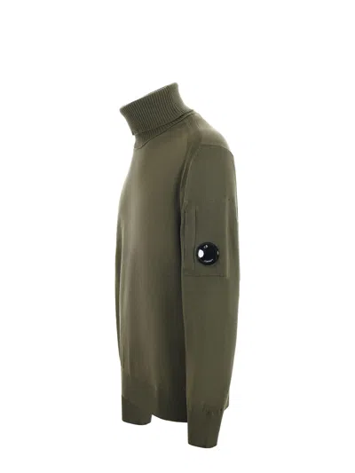 C.p. Company Ribbed Turtleneck Sweater In Green