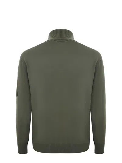 C.p. Company Ribbed Turtleneck Sweater In Green