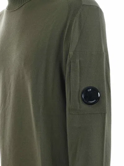 C.p. Company Ribbed Turtleneck Sweater In Green