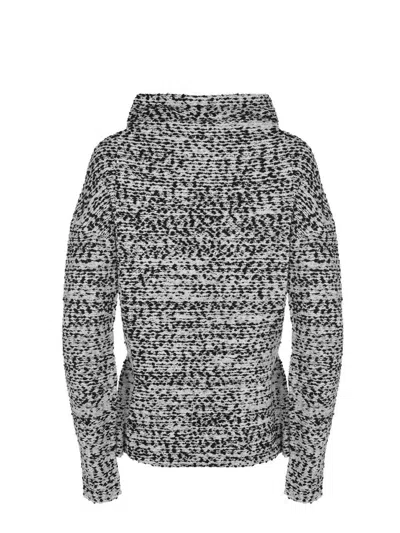Alberta Ferretti Asymmetrical Wool Blend Lightweight Jacket In Gray
