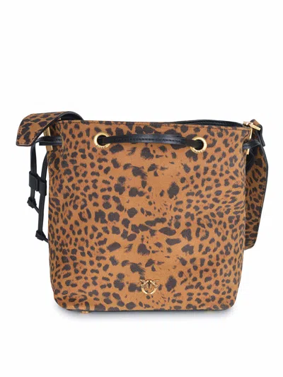 Pinko "mini Bucket" Bag In Brown