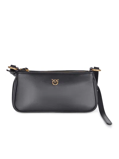 Pinko Leather Mini Baguette Bag In Black