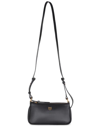Pinko Leather Mini Baguette Bag In Black