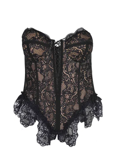 Giuseppe Di Morabito Lace Corset Top In Black