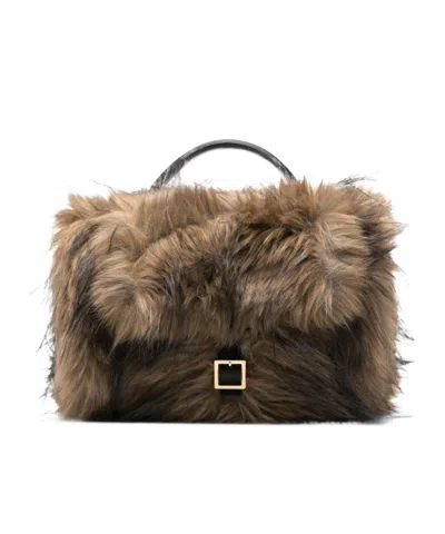 Sacai Faux Fur Muff In Sand