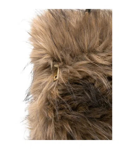 Sacai Faux Fur Muff In Sand