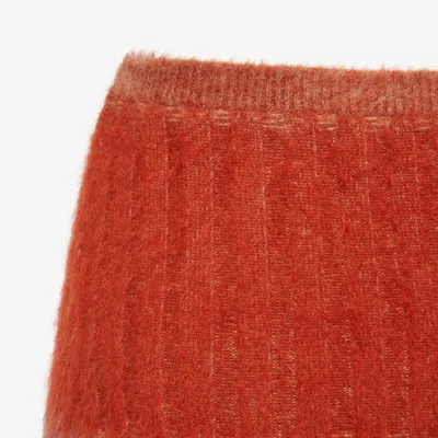 Fendi Gradient Mohair And Wool High-waisted Midi Skirt Clothing In Red