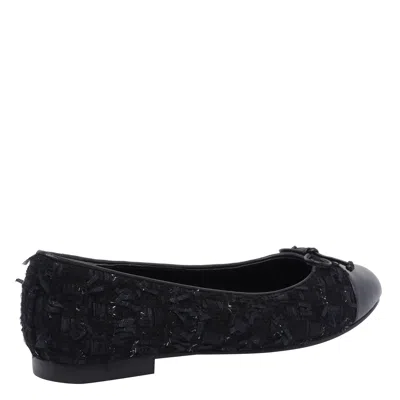 Tory Burch Round Toe Ballerina Shoes With Bow Detail In Black