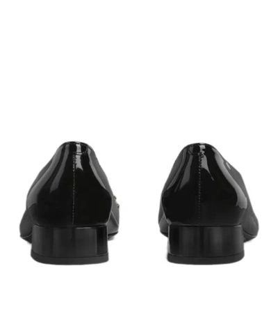 Gucci Damenballerina Mit Halbem Horsebit In Black