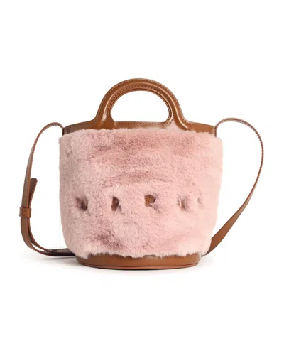 Marni Structured Tropicalia Bucket Bag With Drawstring Closure In Pink