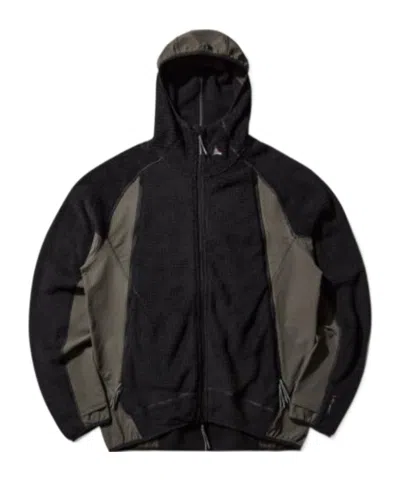 Roa Textured And Smooth Fabric Combination Jacket In Black