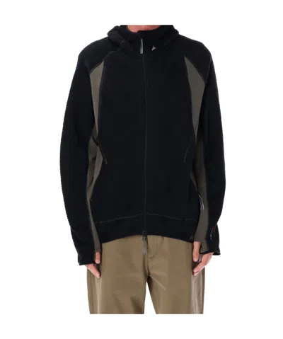 Roa Textured And Smooth Fabric Combination Jacket In Black