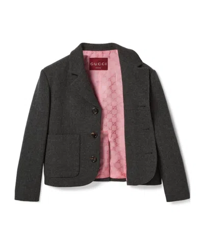 Gucci Collared Button-up Jacket In Gray