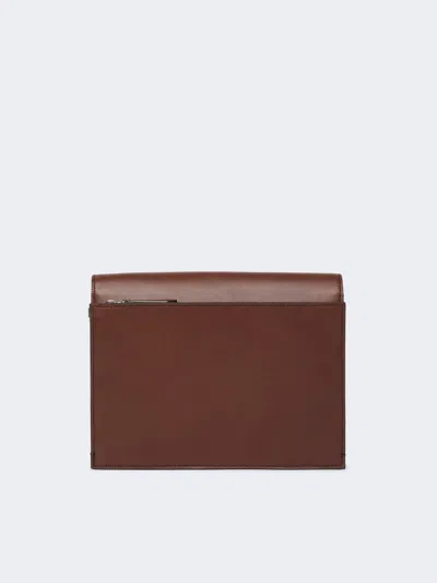 Max Mara Structured Shoulder Bag Top Handle Design In Brown