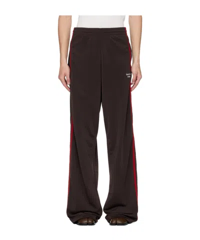 Martine Rose Wide-leg Casual Pants With Contrasting Side Stripes In Black
