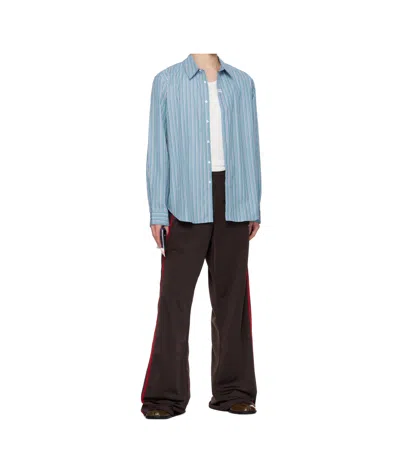 Martine Rose Wide-leg Casual Pants With Contrasting Side Stripes In Black