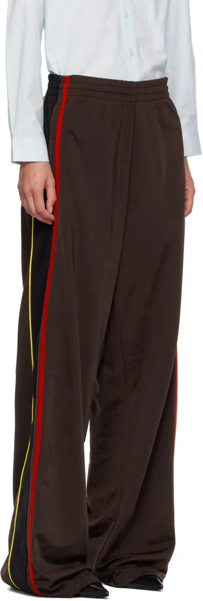Martine Rose Wide-leg Casual Pants With Contrasting Side Stripes In Black