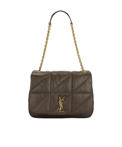 Saint Laurent Medium Shoulder Bag Featuring Chain Strap In Gray