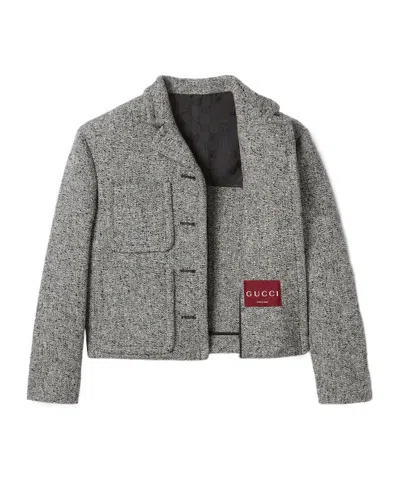 Gucci Collared Pocket Jacket In Gray