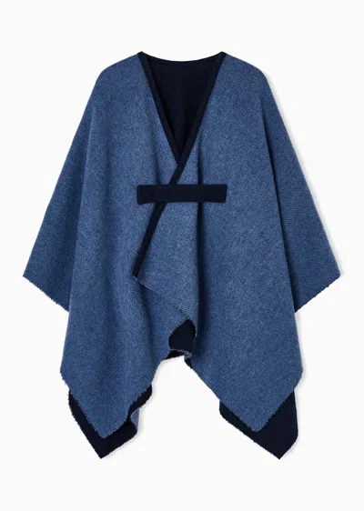 Emporio Armani Double-sided Cloak In Blue