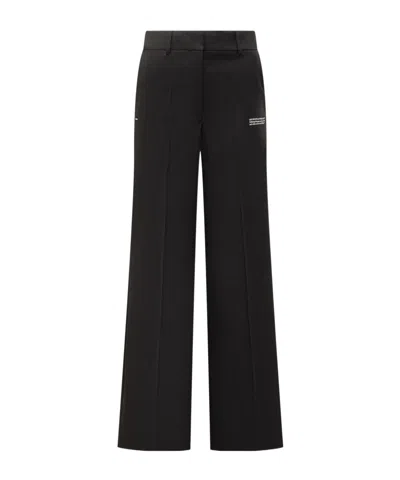 Off-white Black Flared Flat Front Pants In Black