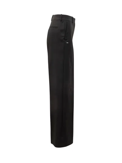 Off-white Black Flared Flat Front Pants In Black