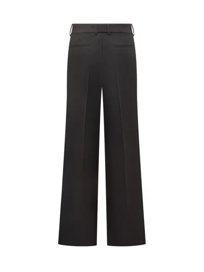 Off-white Black Flared Flat Front Pants In Black