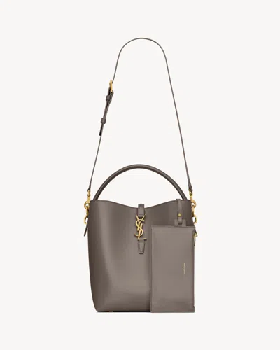 Saint Laurent Logo-plaque Top-handle Tote Bag In Gray