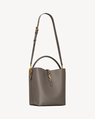 Saint Laurent Logo-plaque Top-handle Tote Bag In Gray