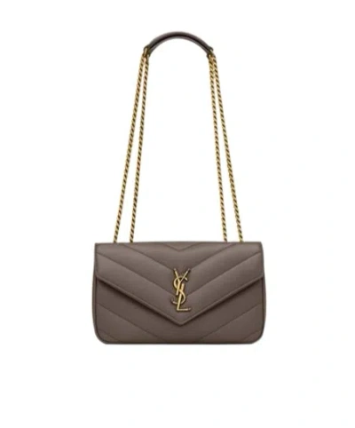 Saint Laurent Chevron Quilted Shoulder Bag With Chain Strap