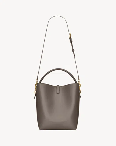 Saint Laurent Logo-plaque Top-handle Tote Bag In Gray