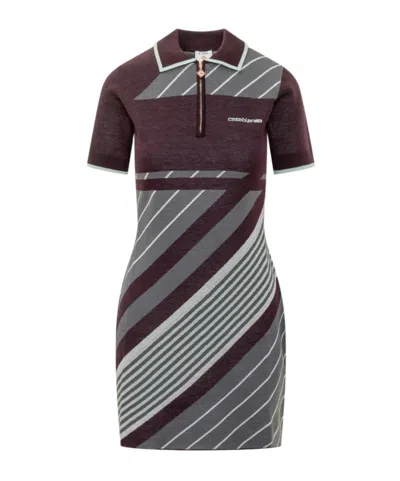 Casablanca "diagonal" Tennis Polo Dress In Multi