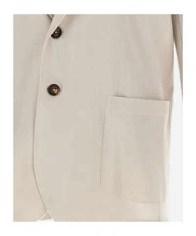 Eleventy Single-breasted Long Sleeve Suit Jacket In Neutral