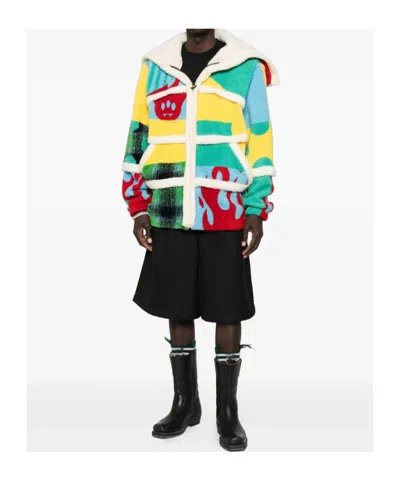 Barrow Unisex Patchwork Teddy Jacket In Multi