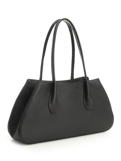 The Row Alger Geometric Shoulder Bag In Leather In Black