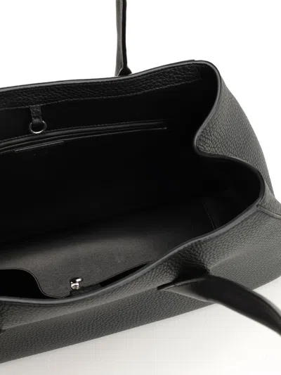 The Row Alger Geometric Shoulder Bag In Leather In Black