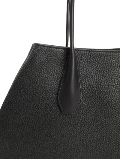 The Row Alger Geometric Shoulder Bag In Leather In Black