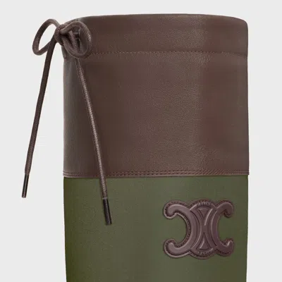 Celine Riley High Boot In Nylon And Calfskin In Multi