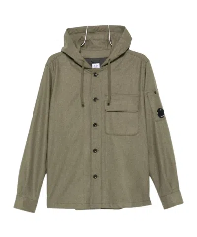 C.p. Company C.p.company Hooded Jacket With Button Closure In Green