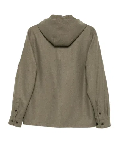 C.p. Company C.p.company Hooded Jacket With Button Closure In Green